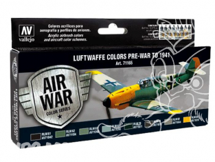 Vallejo Set Model Air 71165 Couleurs Luftwaffe d'avant Guerre à 1941 8 x 17ml