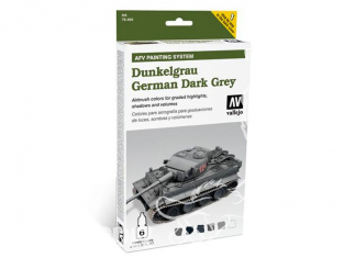 Vallejo Set Afv Painting system 78400 Dunkelgrau German Dark Grey 6 x 8ml