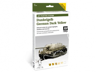 Vallejo Set Afv Painting system 78401 Dunkelgelb German Dark Yellow 6 x 8ml