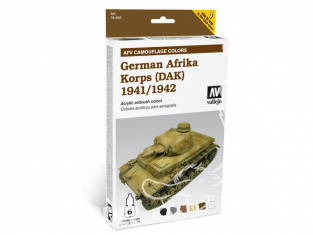 Vallejo Set Afv Camouflage colors 78409 German Afrika Korps (DAK) 1941 / 1942 6 x 8ml