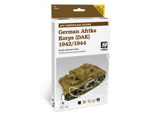 Vallejo Set Afv Camouflage colors 78410 German Afrika Korps (DAK) 1942 / 1944 6 x 8ml