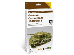 Vallejo Set Afv Camouflage colors 78414 Camouflage Allemand 1943 / 1944 6 x 8ml
