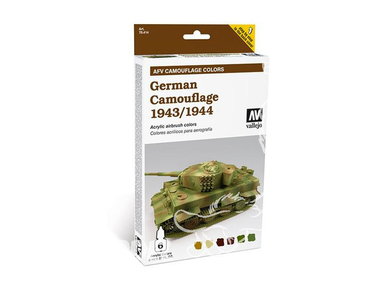 Vallejo Set Afv Camouflage colors 78414 Camouflage Allemand 1943 / 1944 6 x 8ml