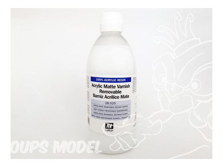 Vallejo 28525 Vernis acrylique mat retirable a sechage rapide 500ml