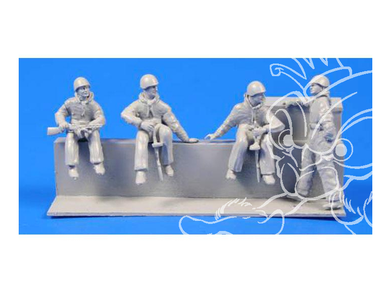 CMK Personnage resine F72288 SOLDATS SOVIETIQUES MONTES SUR CHARS WWII 1/72