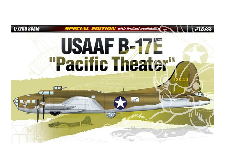 Academy maquette avion 12533 USAAF B-17E "Theatre Pacifique" Edition speciale 1/72