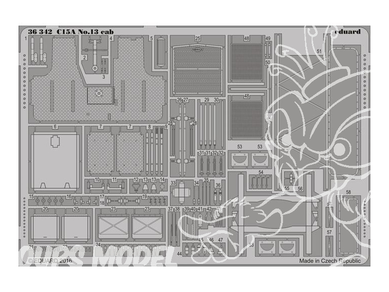 Eduard photodecoupe militaire 36342 C15A No. 13 Cab IBG 1/35