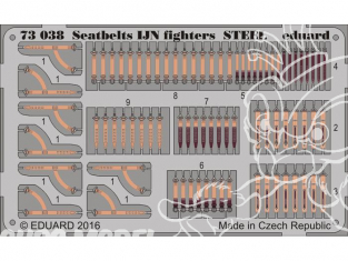 Eduard photodecoupe avion 73038 Harnais metal Chasseurs Japonais IJN 1/72