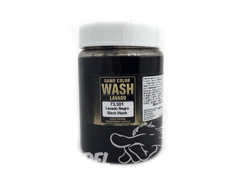 Vallejo Peinture Acrylique Game Color Wash 73301 Lavis Immersion Noir 200ml