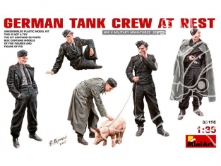 Mini Art personnages militaires 35198 Equipage de Char Allemand au Repos WWII 1/35
