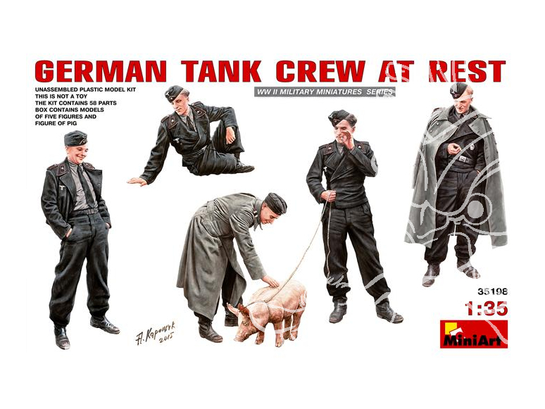 Mini Art personnages militaires 35198 Equipage de Char Allemand au Repos WWII 1/35