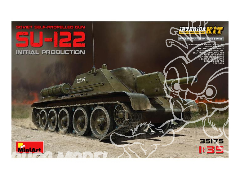 Mini Art maquette militaire 35175 SU-122 Production Initiale avec Interieur 1/35
