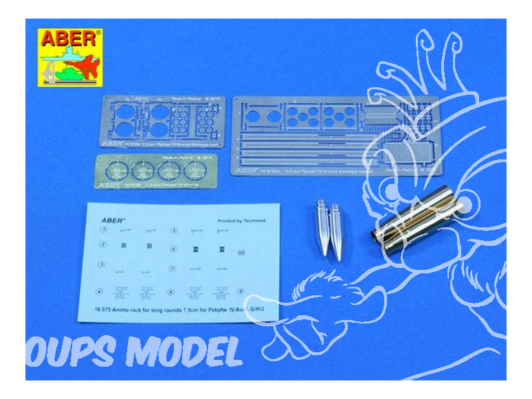 Aber 16075A Pz.Kpfw. IV Ausf.H (Sd.Kfz. 161/2) Rack de stokage pour munitions type A pour serie longue 1/16