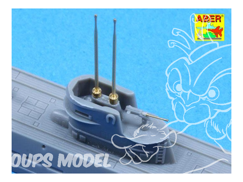 Aber 350L70 Futs de canon et periscopes pour U-Boot type IX 1/350