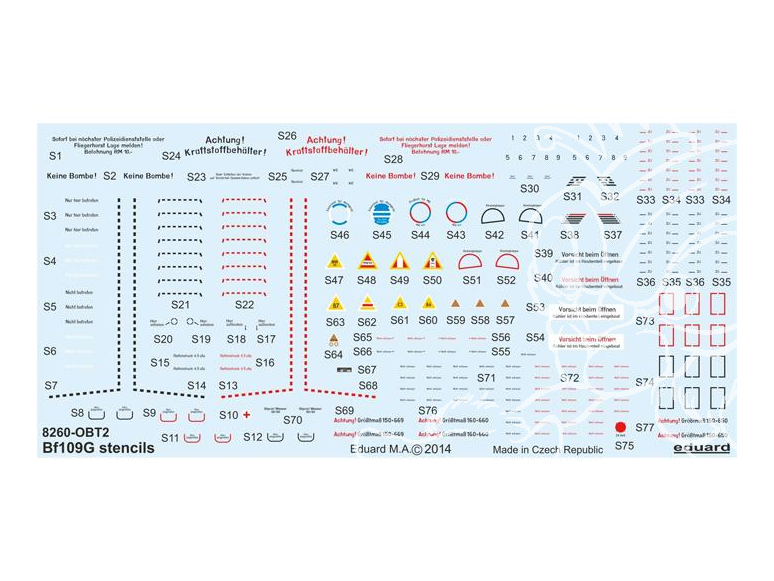 Eduard Decalques avion D48025 Marquages Bf 109G 1/48