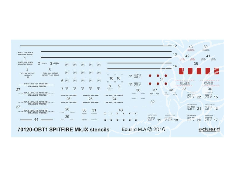 Eduard Decalques avion D72008 Marquages Spitfire Mk.IX 1/72