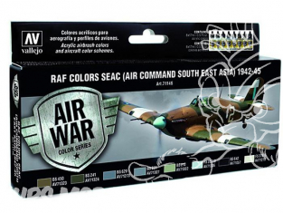 Vallejo Set Model Air 71146 Couleurs RAF SEAC (Air Command South East Asia) 1942-45 8 x 17ml