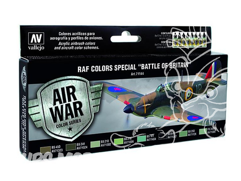 Vallejo Set Model Air 71144 Couleurs RAF (Royal Air Force) speciale Bataille d'Angleterre 8 x 17ml