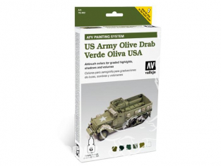 Vallejo Set Afv Camouflage colors 78402 US Olive Drab - Vert Olive USA 6 x 8ml