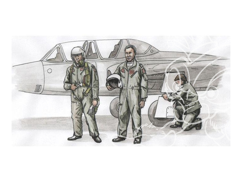 CMK kit personnages 72306 Deux PILOTES ET Un MÉCANICIEN Pour FOUGA MAGISTER 1/72