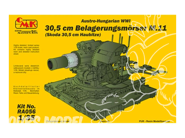 CMK kit resine RA056 BELAGERUNGSMORSER M.11 305 MM ARMEE AUSTRO-HONGROISE 1917 1/35