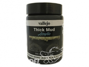 Vallejo Thick Mud Acrylique 26812 Boue Epaisse Noire 200ml