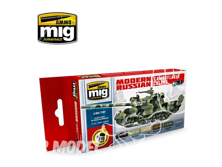 MIG set peinture maquette 7161 Set de camouflage Russe couleurs modernes Volume 2