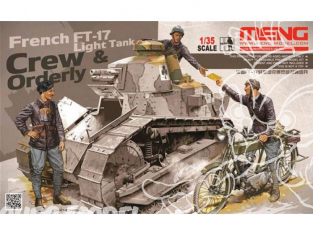 Meng maquette militaire HS-005 EQUIPAGE DE CHAR FT-17 FRANCAIS 1918 avec MOTOCYCLETTE 1/35