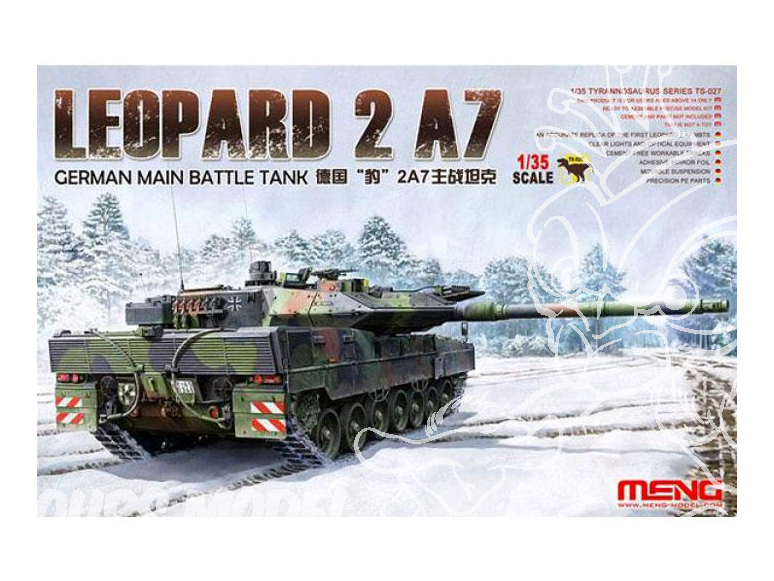 Meng maquette militaire TS-027 LEOPARD 2 A7 CHAR DE BATAILLE PRINCIPAL BUNDESWEHR 2015 1/35