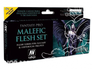 Vallejo Set Fantasy Pro 74102 Set Peau Malephique 8 x 17ml