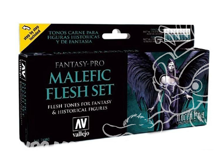 Vallejo Set Fantasy Pro 74102 Set Peau Malephique 8 x 17ml