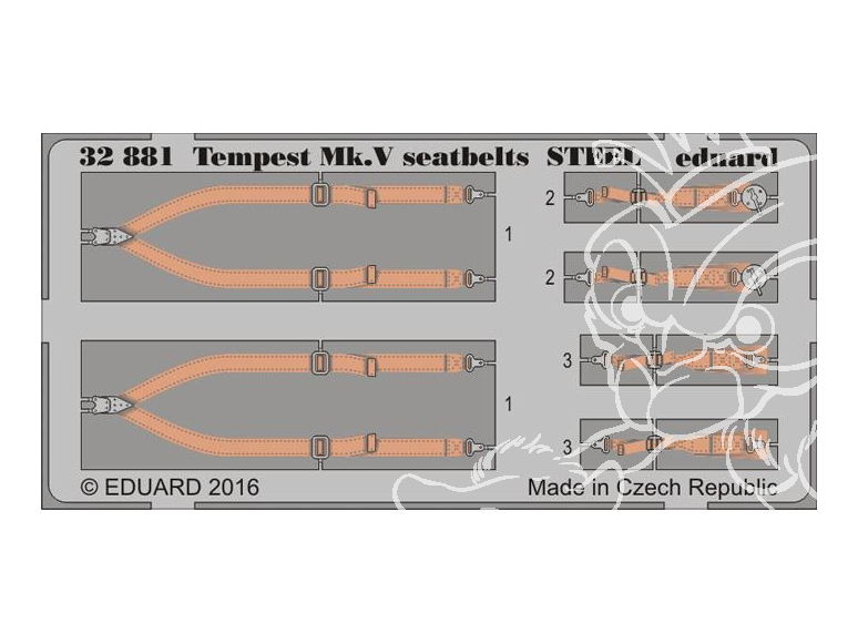 Eduard photodécoupe avion 32881 Harnais métal Tempest Mk.V Special Hobby 1/32