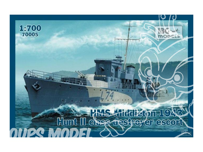 IBG maquette bateau 70005 HMS MIDDLETON DESTROYER CLASSE HUNT II 1943 1/700