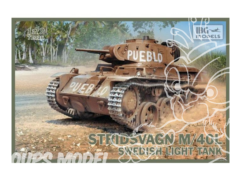 IBG maquette militaire 72036 STRIDSVAGN M/40 L CHAR LEGER SUEDOIS 1/72