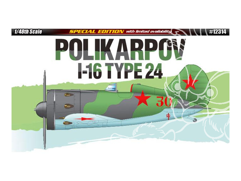 Academy maquette avion 12314 POLIKARPOV I-16 T.24 1/48