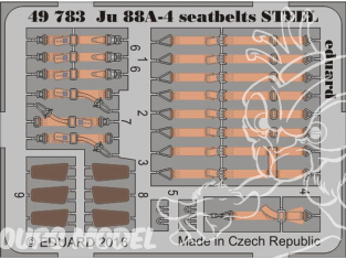EDUARD photodecoupe avion 49783 Harnais métal Junkers Ju 88A-4 Icm 1/48