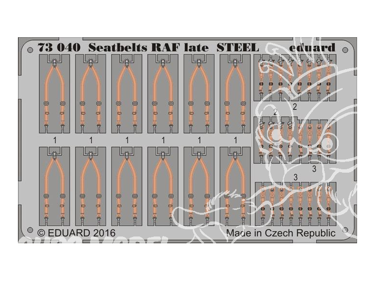 Eduard photodecoupe avion 73040 Harnais métal Britannique Royal Air Force RAF Late 1/72