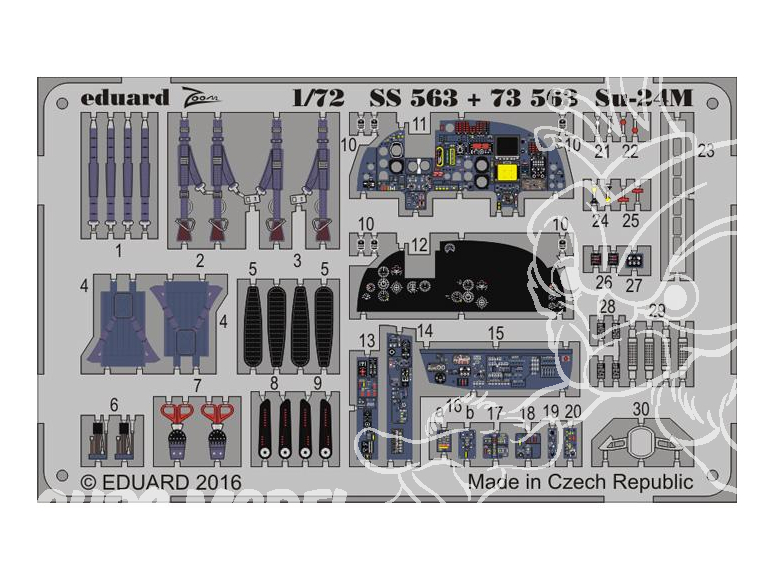 Eduard photodecoupe avion 73563 Sukhoi Su-24M Trumpeter 1/72