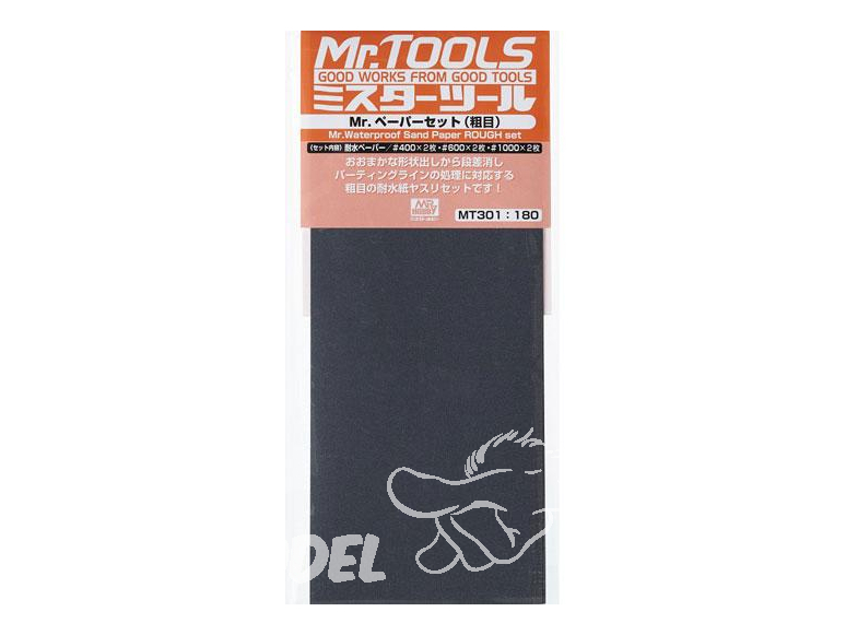 Mr Hobby MT301 MR.WATERPROOF papier a poncer lot par 2 #1000 #600 #400