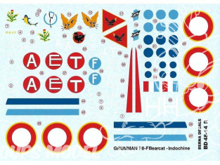 Decalques Berna decals BD48-14 Grumman F8-F Bearcat Indochine 1/48