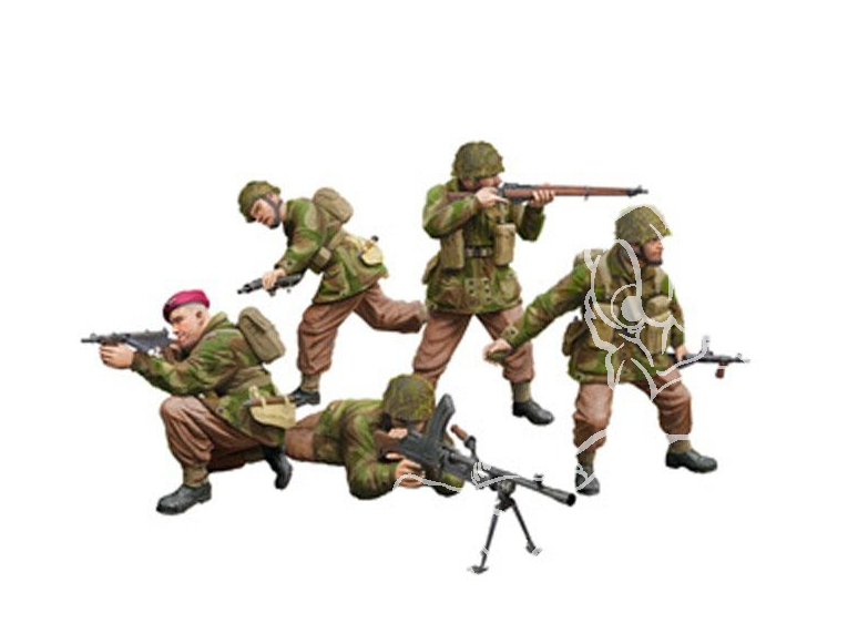 Bronco maquette personnage CB 35130 Parachutistes Britanique au combat WWII set A 1/35