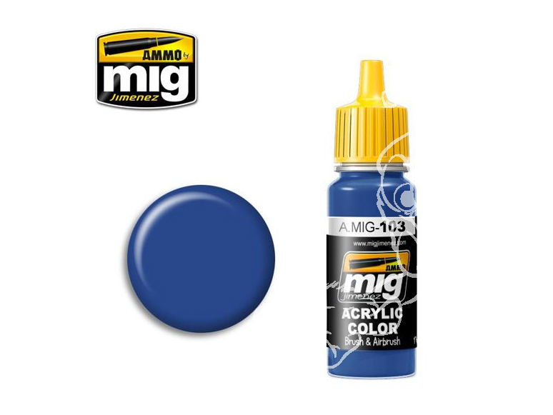MIG peinture authentique 103 Bleu Moyen 17ml