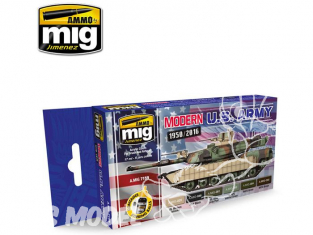 MIG set peinture maquette 7159 US Army Moderne 6 x 17ml