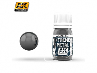 AK interactive XTREME METAL AK476 STEEL Acier 30ML