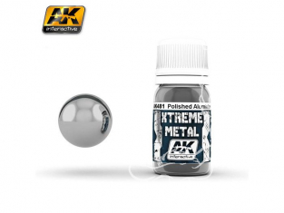 AK interactive XTREME METAL AK481 POLISHED ALUMINIUM 30ML