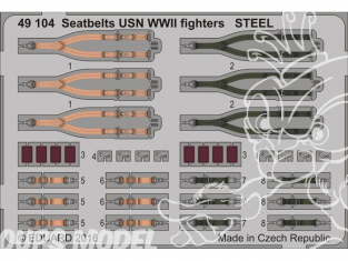 EDUARD photodecoupe avion 49104 Harnais métal Chasseurs Americains US Navy WWII USN 1/48