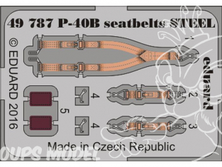 EDUARD photodecoupe avion 49787 Harnais métal P-40B Airfix 1/48