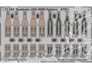 Eduard photodecoupe avion 73042 Harnais métal chasseurs Américains US Navy WWII USN 1/72