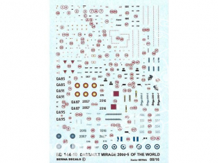 Decalques Berna decals BD144-10 Mirage 2000-5 of the World 1/144