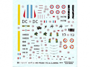 Decalques Berna decals BD144-11 North American T-6G en Algerie 1/144